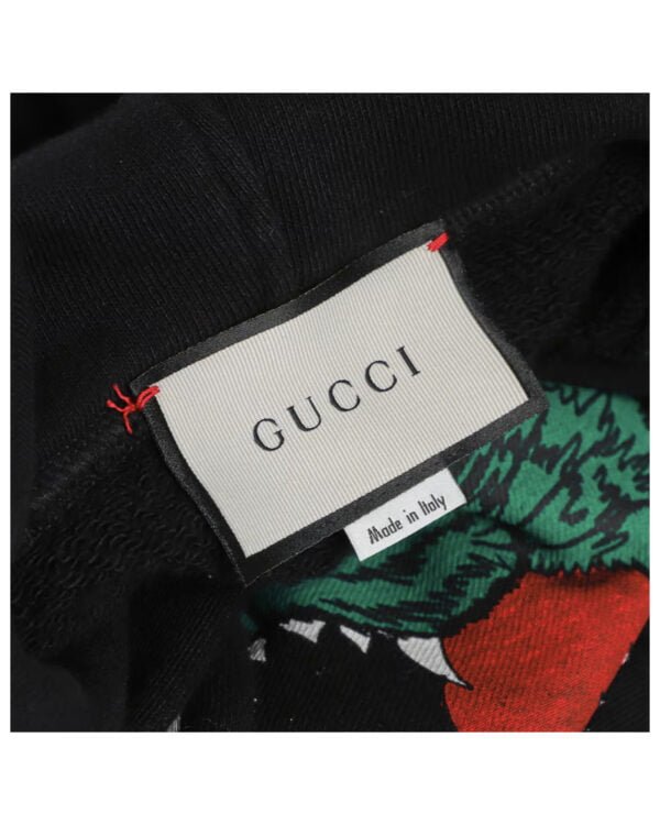 gucci tiger loved hoodie sweatshirt noir detail
