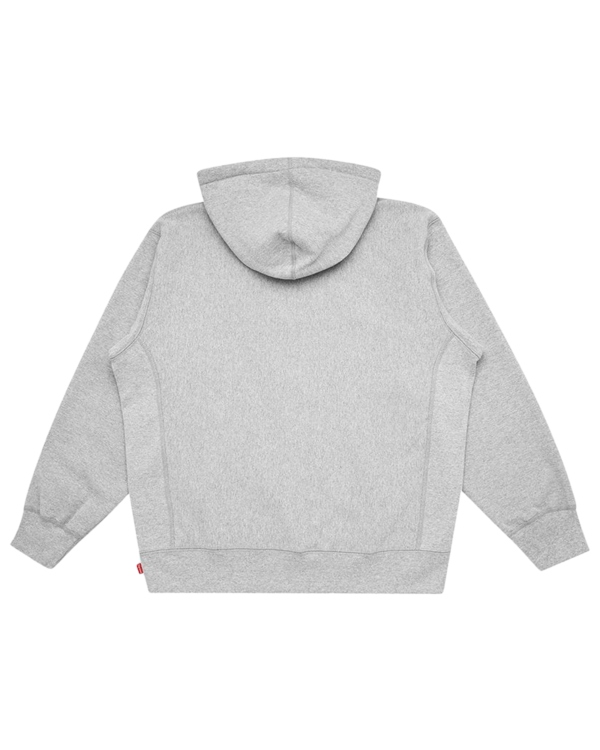 supreme kaws chalk logo hooded sweatshirt gris dos